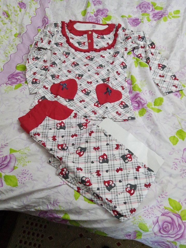 Renkli Desenli uzun kollu pijama takımı - Görsel 2