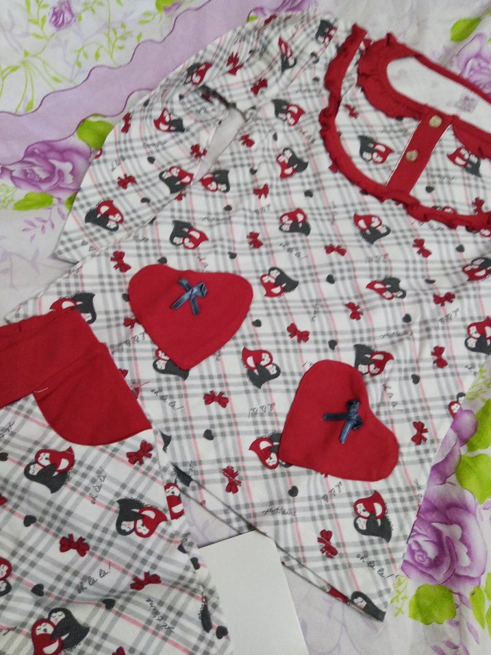 Renkli Desenli uzun kollu pijama takımı - Görsel 3