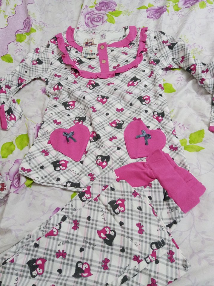 Pembe Desenli Uzun Kollu çocuk Pijama Takımı - Görsel 2