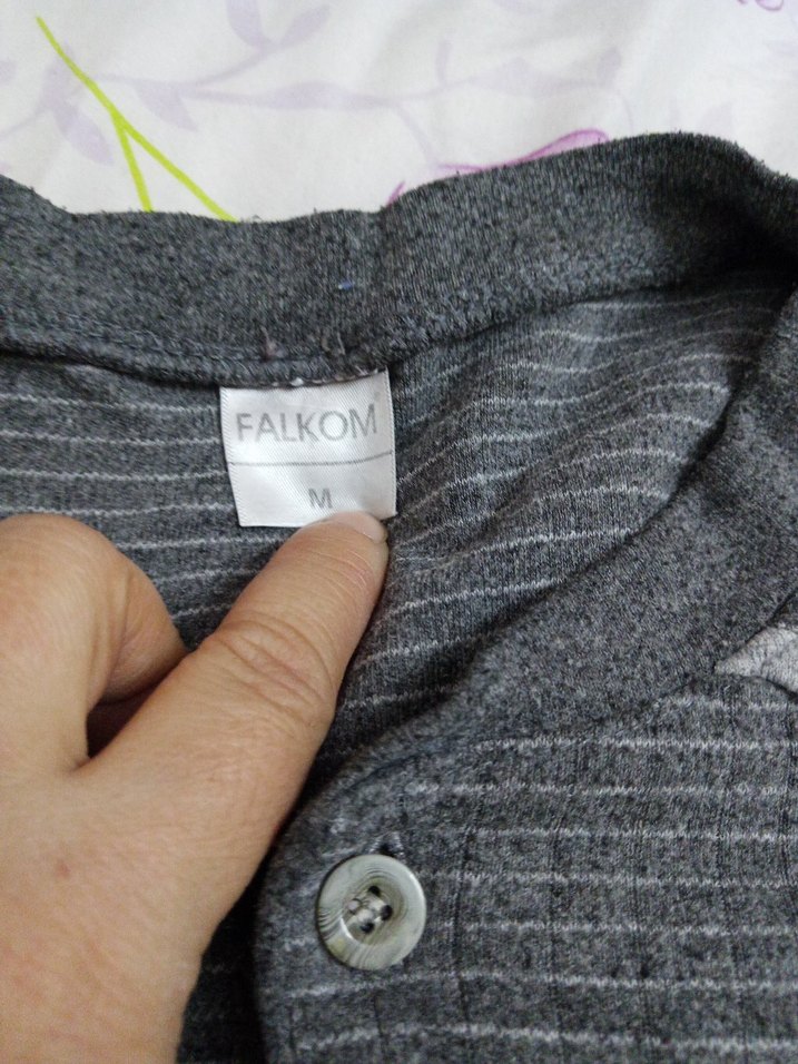 Gri Rahat Uzun Kollu erkek Pijama Takımı - Görsel 2