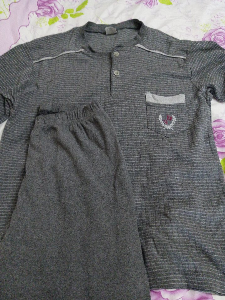 Gri Rahat Uzun Kollu erkek Pijama Takımı - Görsel 3