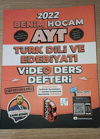 AYT Türk Dili ve Edebiyatı Benim Hocam Ders Defteri