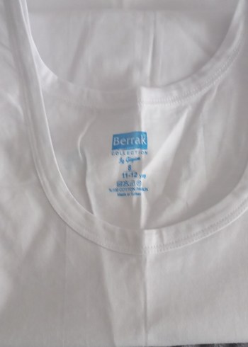 11-12 Yaş Beden BERRAK MARKA.Beyaz Çocuk Atlet 6 lı Paket