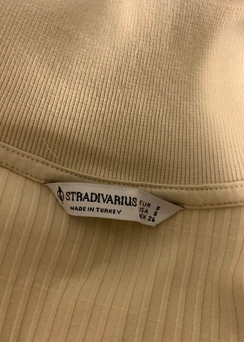 Stradivarius Bej Midi Uzun Kollu Fitilli Elbise