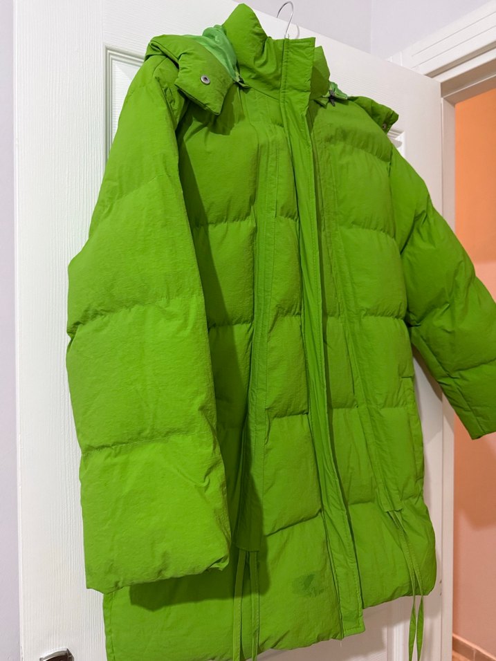 Yeşil Midi Kadın Kışlık Mont - Görsel 4