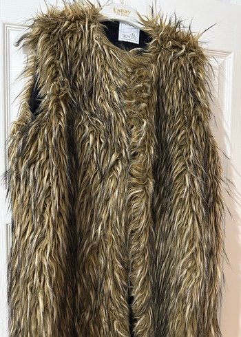 Kadın Kahverengi Uzun Kürklü Yelek - Görsel 2