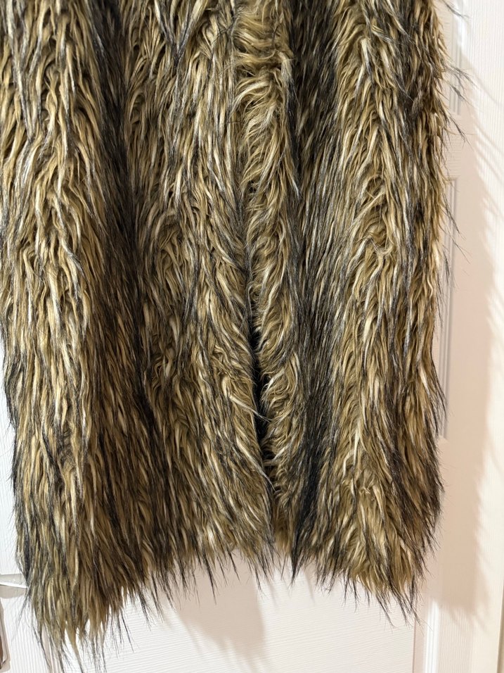 Kadın Kahverengi Uzun Kürklü Yelek - Görsel 3