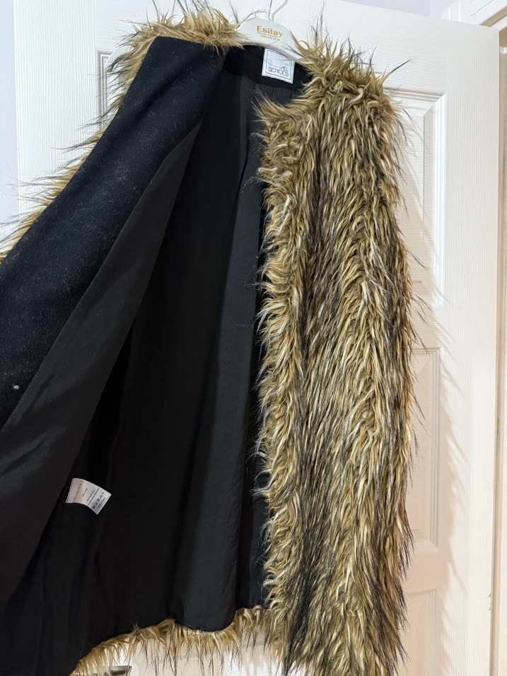 Kadın Kahverengi Uzun Kürklü Yelek - Görsel 5