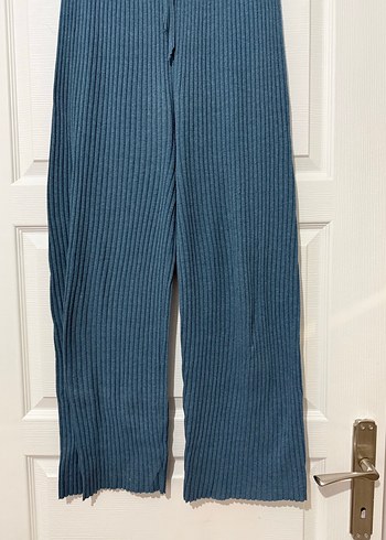 Mavi Pilili Rahat Kesim Kadın Pantolon - Görsel 3