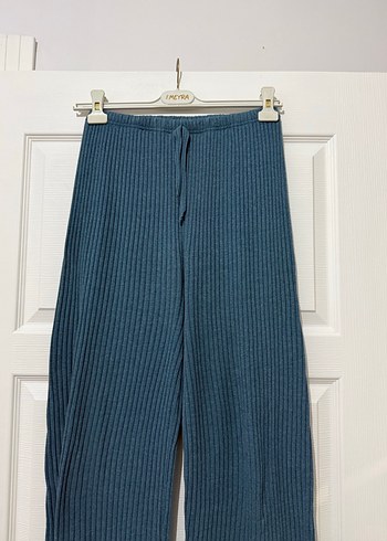 Mavi Pilili Rahat Kesim Kadın Pantolon - Görsel 2