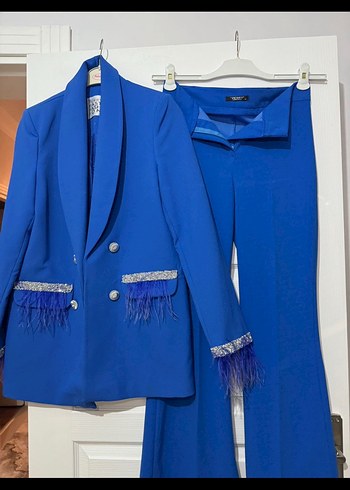 Mavi Mini Kadın Blazer Ceket - Görsel 2