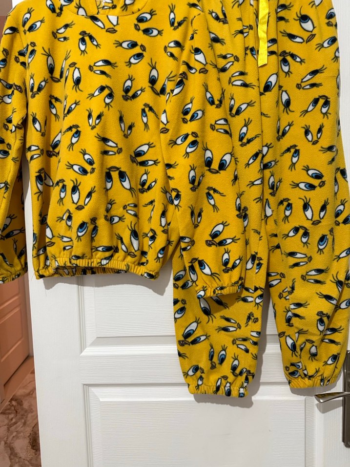 Sarı Baskılı Hamile ve Emzirme Pijama Takımı - Görsel 3