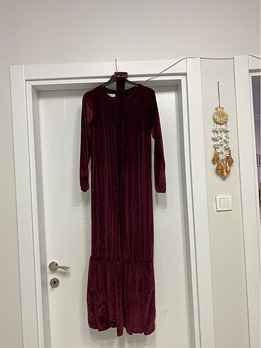 Zara Bordo tesettür elbise