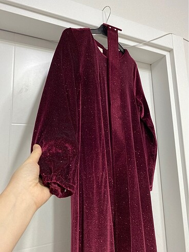 Bordo tesettür elbise