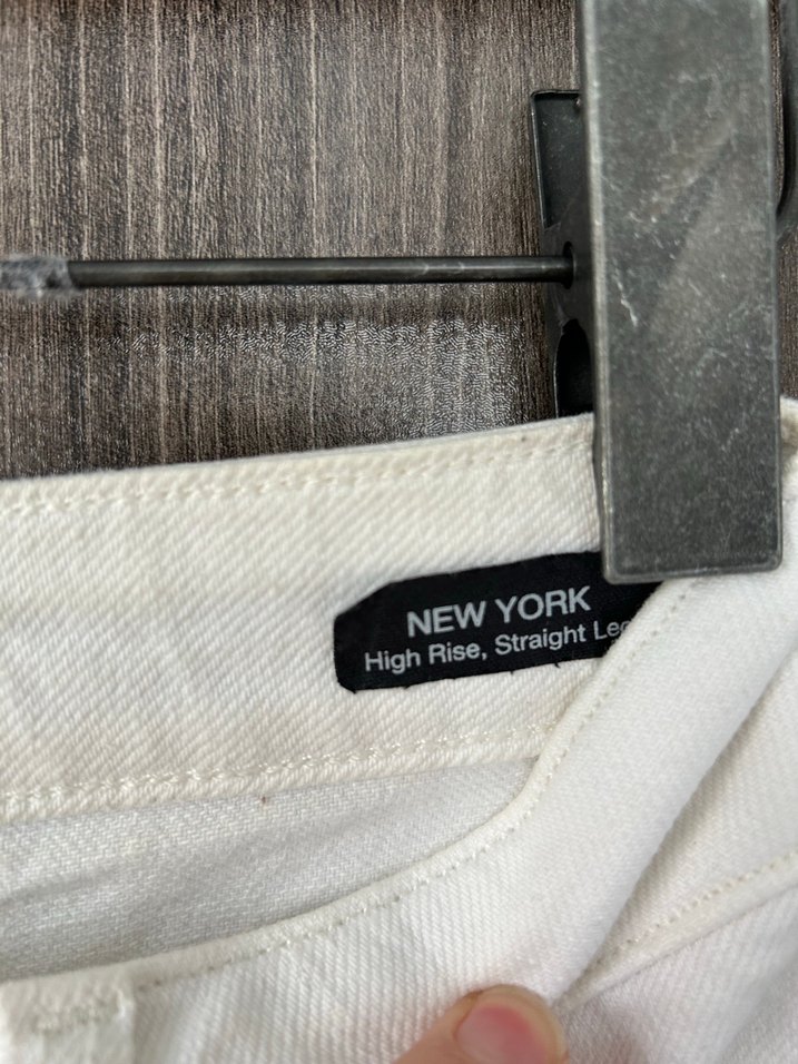 Ekru Yüksek Bel Straight  Kesim Jean 25/26 — görsel 4/6