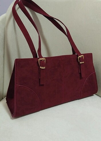 Bordo süet Baget kol çantası