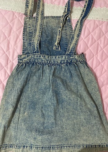 LTB Kızlar İçin Mavi Denim Fırfırlı Salopet