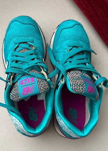 Turkuaz Kadın Spor Ayakkabı, Elastik Bağcıklı - Görsel 4