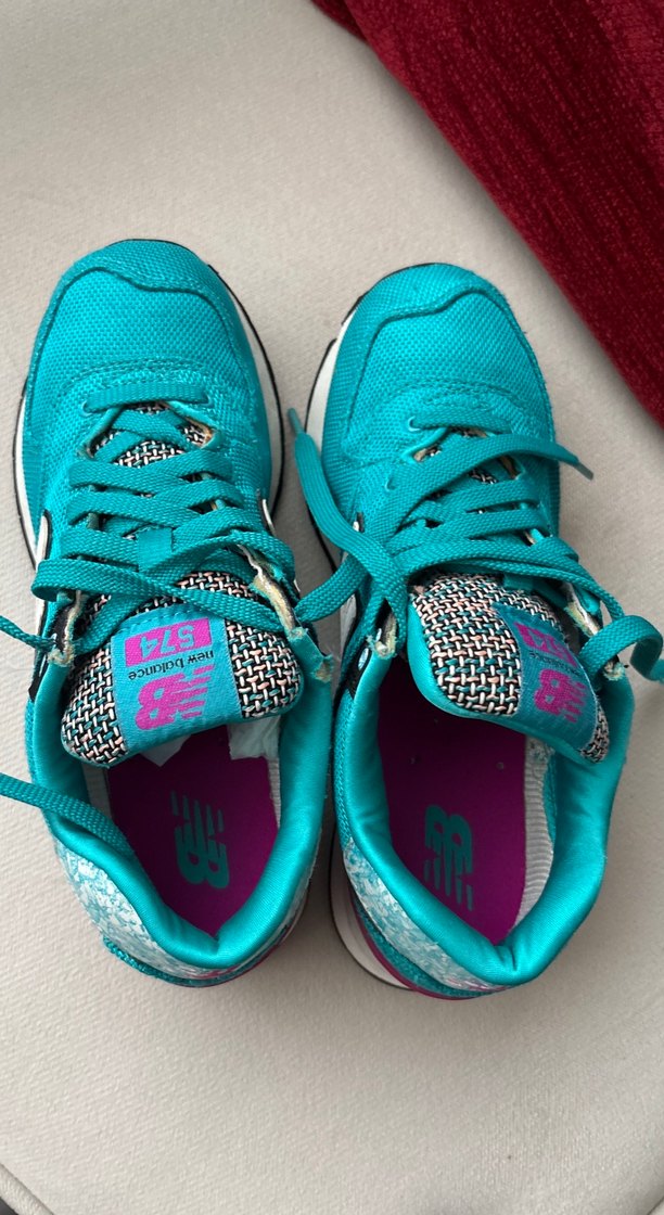Turkuaz Kadın Spor Ayakkabı, Elastik Bağcıklı - Görsel 4