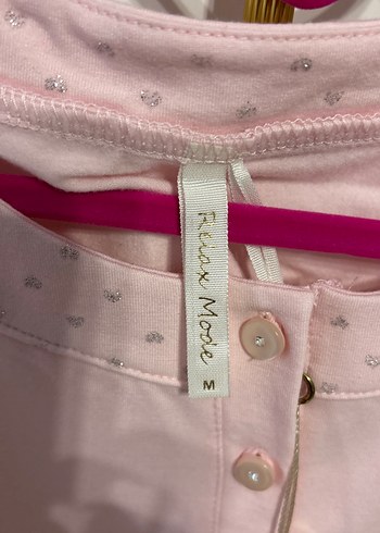 Pembe Rahat Kesim Penye Kadın Pijama - Görsel 2