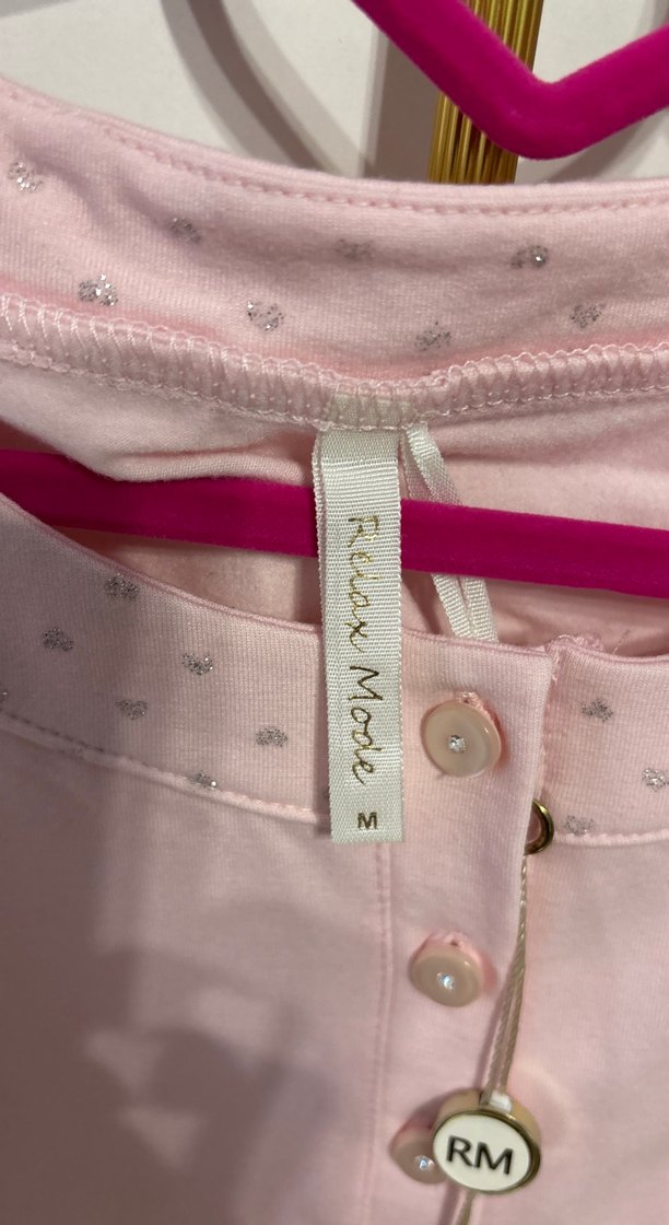 Pembe Rahat Kesim Penye Kadın Pijama - Görsel 2