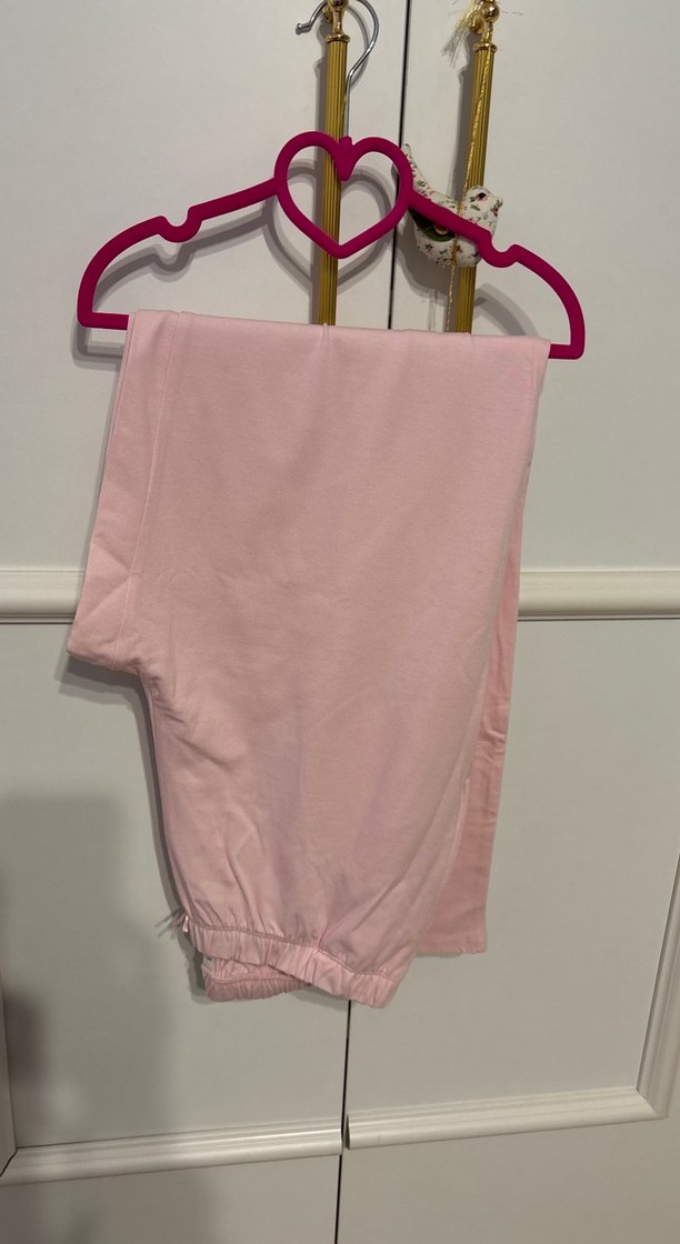 Pembe Rahat Kesim Penye Kadın Pijama - Görsel 4