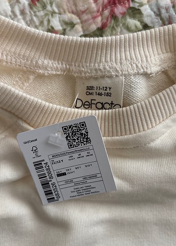 Baskılı Beyaz Kız Çocuk Sweatshirt - Görsel 2