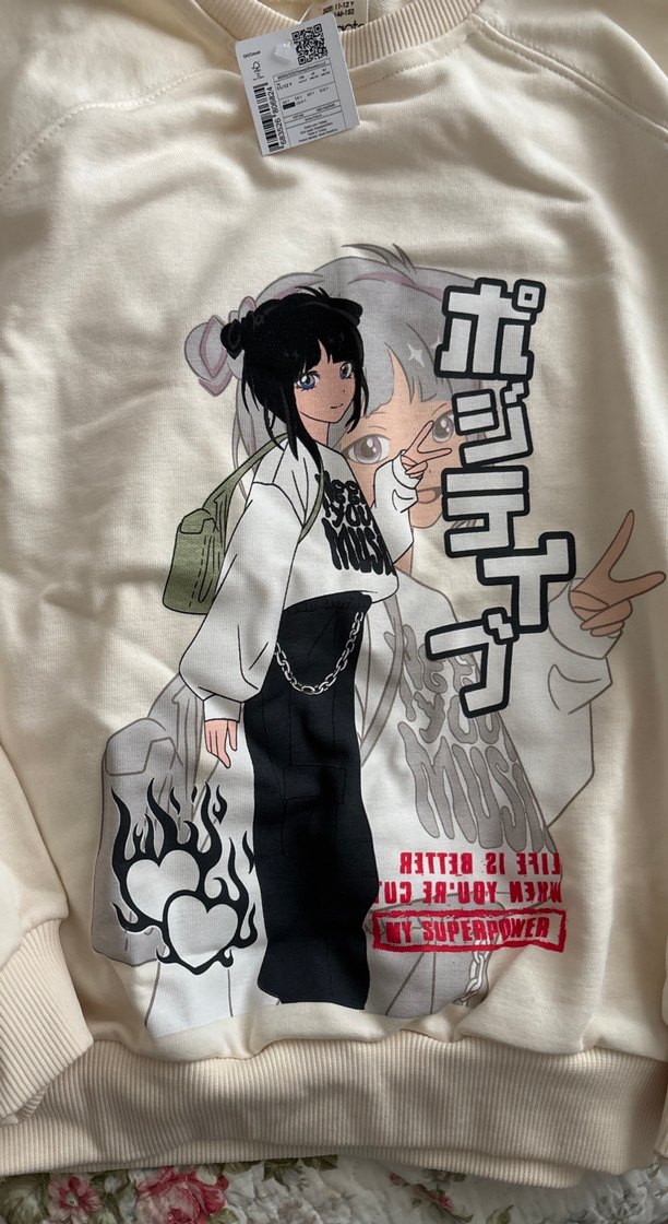 Baskılı Beyaz Kız Çocuk Sweatshirt - Görsel 3