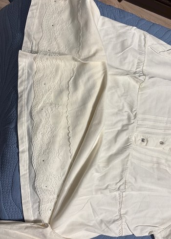 Beyaz Vintage Bohem Kadın Pijama Takımı - Görsel 3