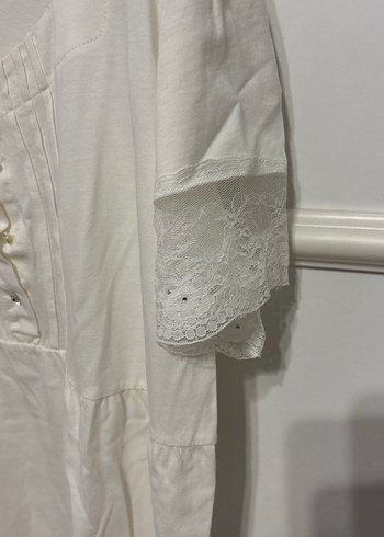 Beyaz Gecelik Sabahlık takım - Görsel 3