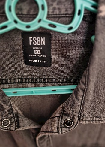 Gri Erkek Denim Gömlek, XL - Görsel 2