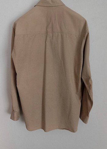 Bej Düğmeli Erkek Keten Gömlek - Görsel 2