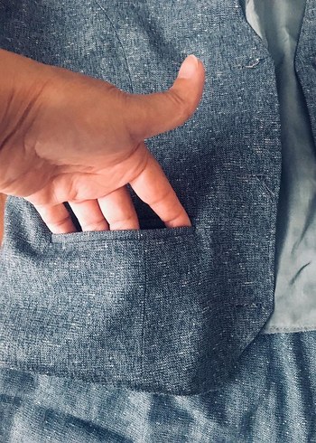 Düğmeli Gri Yün Yelek - Görsel 6