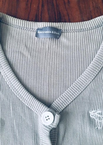 Abercrombie & Fitch Düğmeli Gri Kadın Hırka - Görsel 2