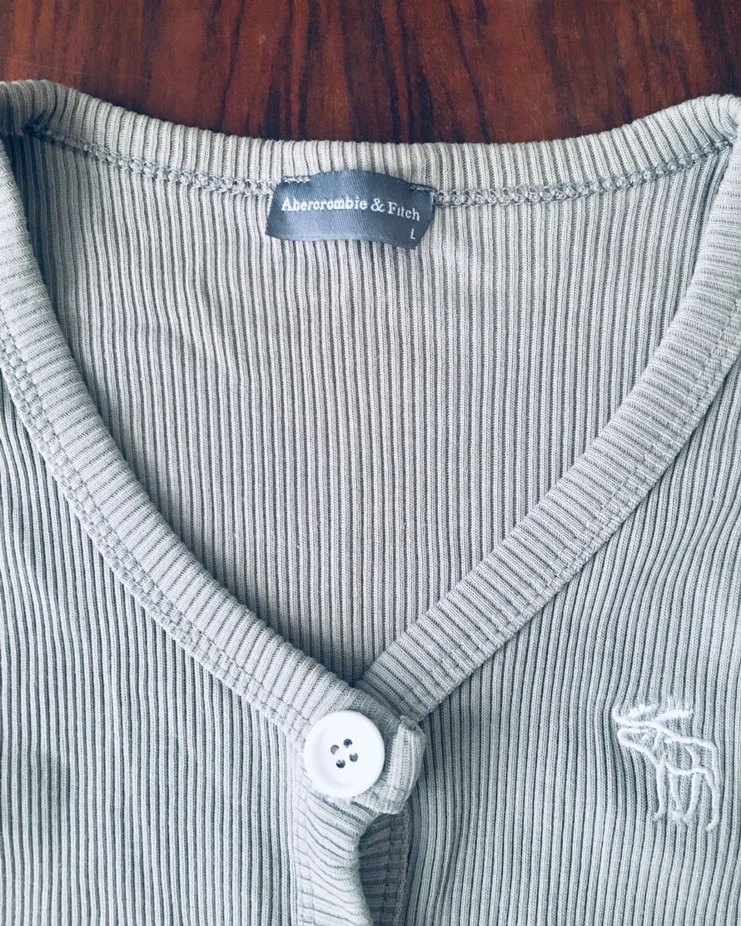 Abercrombie & Fitch Düğmeli Gri Kadın Hırka - Görsel 2