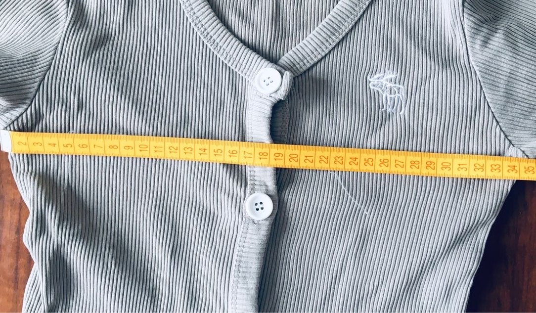 Abercrombie & Fitch Düğmeli Gri Kadın Hırka - Görsel 5