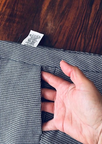 Düğmeli Gri Desenli Kadın Kumaş Pantolon - Görsel 7