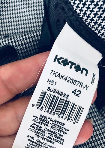 Düğmeli Gri Desenli Kadın Kumaş Pantolon - Görsel 2