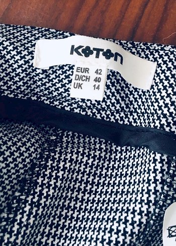 Düğmeli Gri Desenli Kadın Kumaş Pantolon - Görsel 8