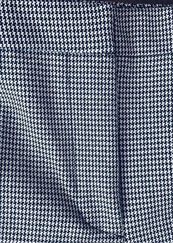 Düğmeli Gri Desenli Kadın Kumaş Pantolon - Görsel 3