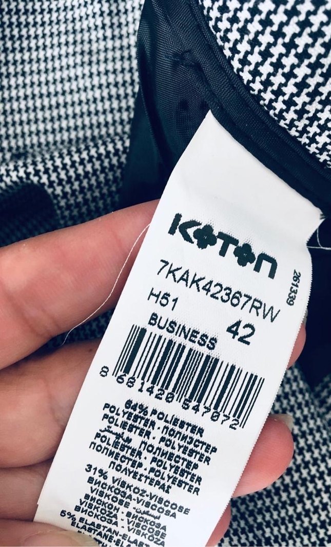 Düğmeli Gri Desenli Kadın Kumaş Pantolon - Görsel 2