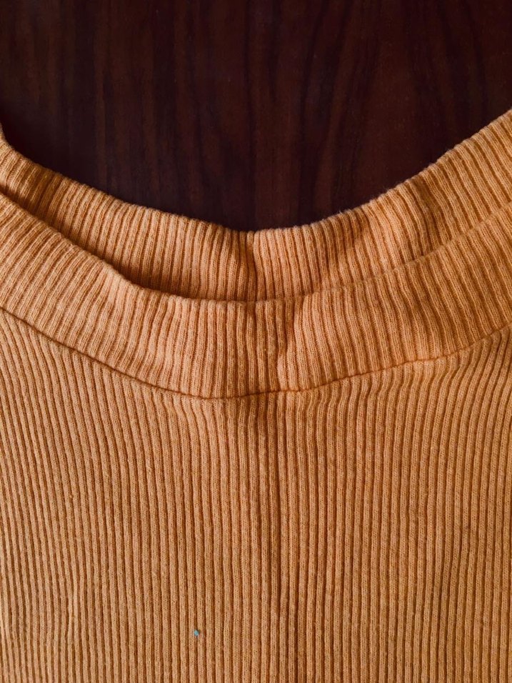 Bej Kadın Fitted Midi Kolsuz Tişört - Görsel 4