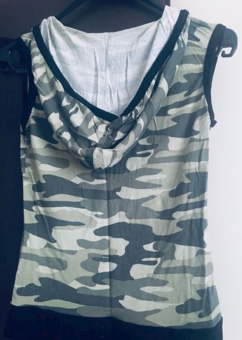 Kolsuz Kamuflaj V Yaka Kadın Yelek - Görsel 5