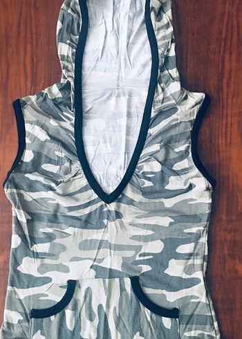 Kolsuz Kamuflaj V Yaka Kadın Yelek - Görsel 6