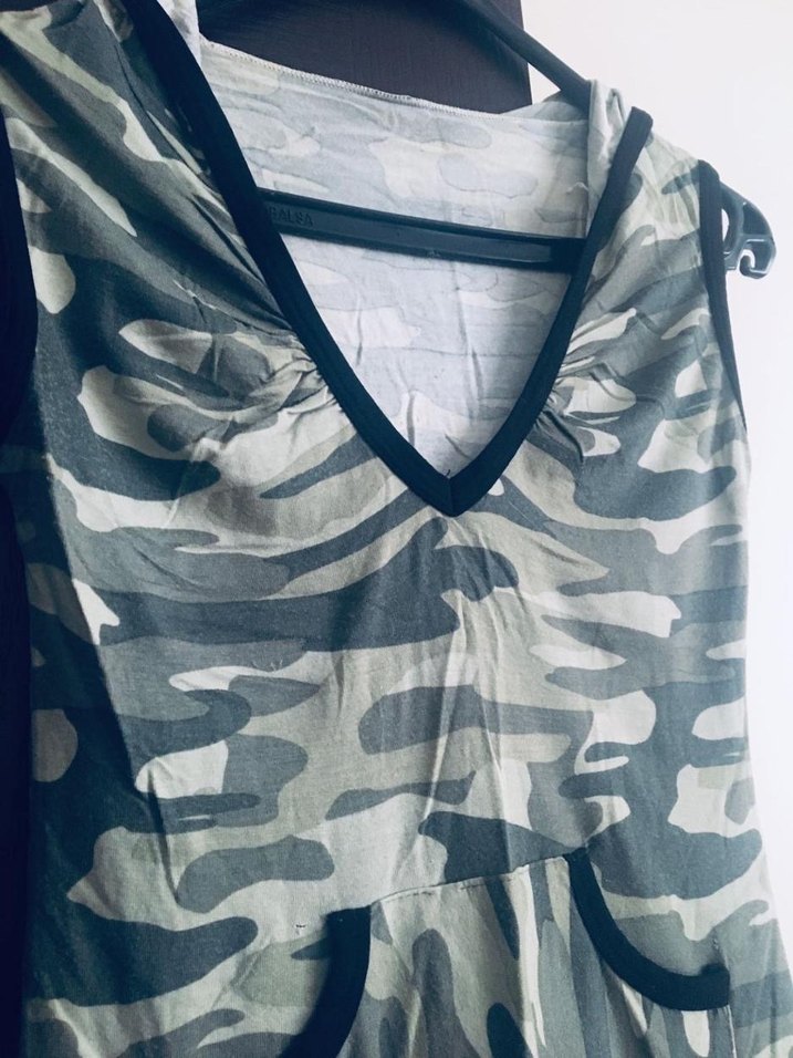 Kolsuz Kamuflaj V Yaka Kadın Yelek - Görsel 2