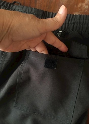 Düğmeli Siyah Kadın Kumaş Pantolon - Görsel 2