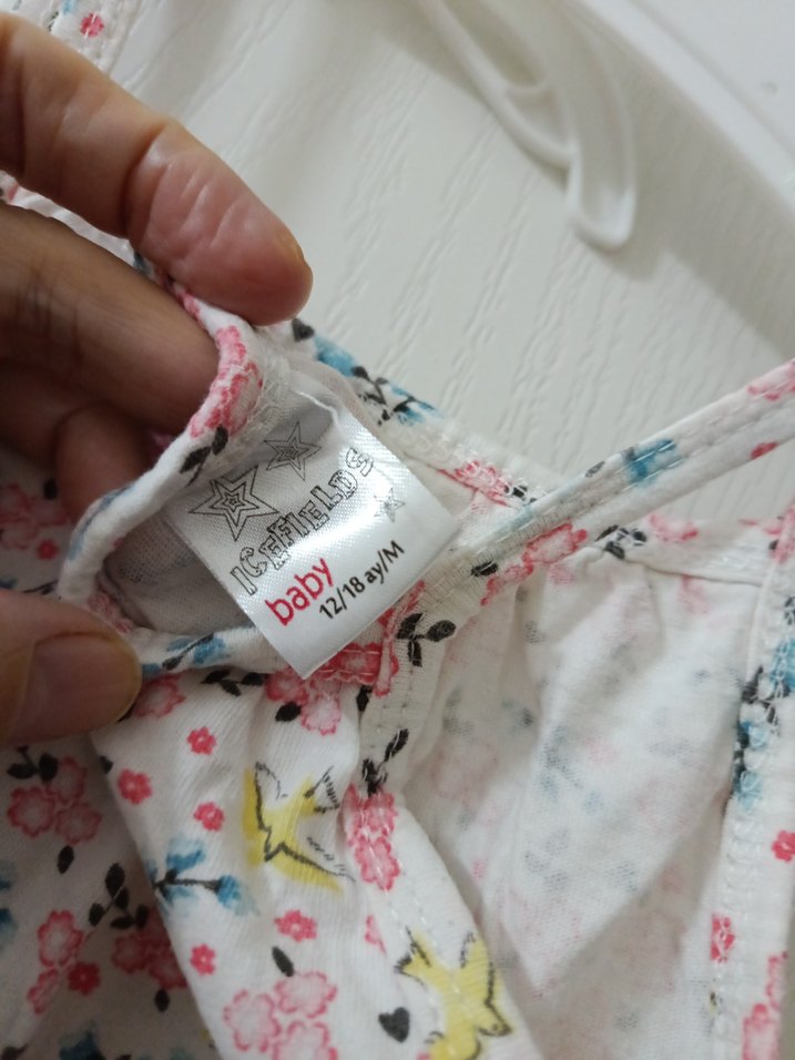 Kız Çocuk Çok Renkli Askılı penye Elbise - Görsel 3