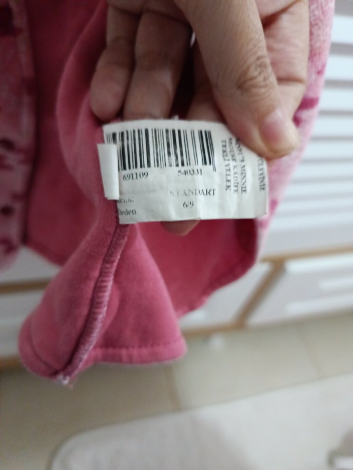 Kız Çocuk Pembe Düğmeli kadife Yelek - Görsel 3