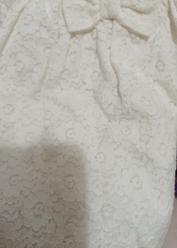 Kız Çocuk Beyaz Dantelli Elbise - Görsel 3