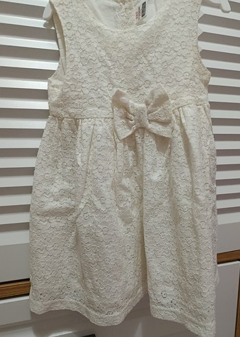 Kız Çocuk Beyaz Dantelli Elbise - Görsel 2